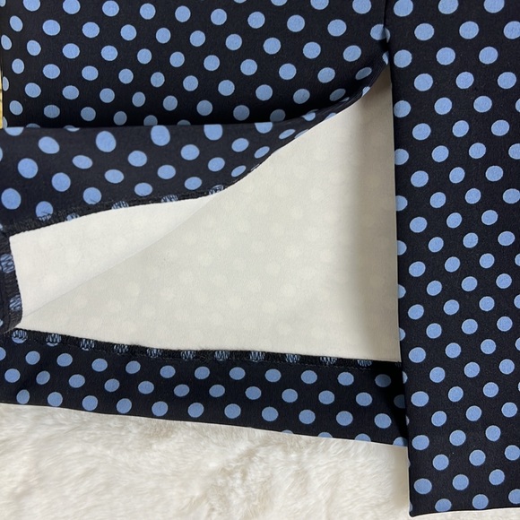 Zara Black&Blue Polka Dot Midi Stretchy Pencil Skirt Sz. XS black label - Picture 5 of 13